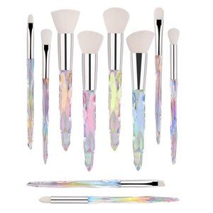 10 Make-up Brushes Kit for Powder Liquid Cream Cosmetics Blending Blush